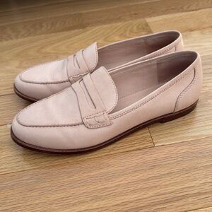 Pale pink Jcrew penny loafers